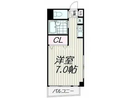 ステラ東門前(ワンルーム/4階)の間取り写真