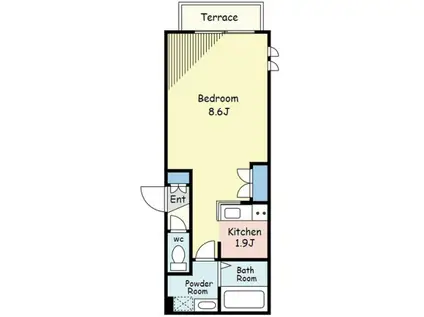 YSコート奥沢(1K/1階)の間取り写真