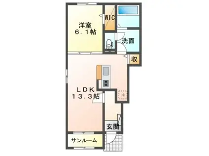 メゾン ドゥ エスポアール I・II・III(1LDK/1階)の間取り写真