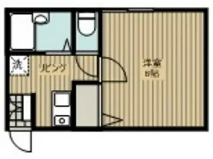 アゼリアガーデンズ百合ヶ丘 弐番館(1K/1階)の間取り写真