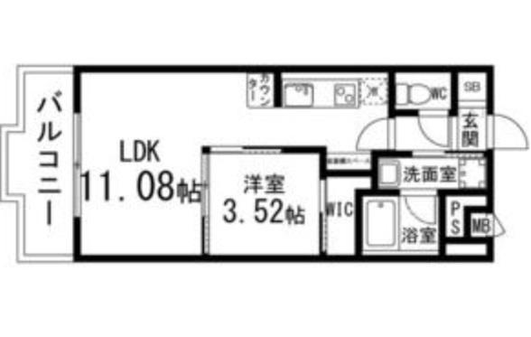 カーサヴェルデ高森(1LDK/1階)の間取り写真