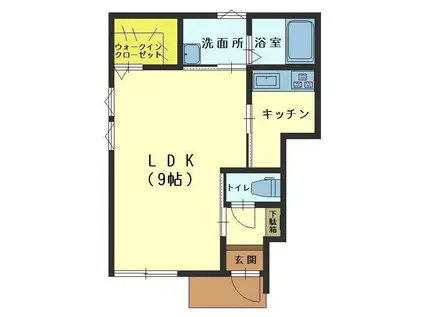 ファシネイト(1K/1階)の間取り写真