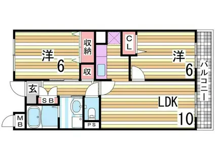 グランディオーズ(2LDK/1階)の間取り写真