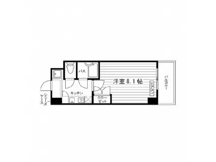 ユニエトワール白鷺(1K/2階)の間取り写真