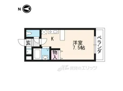 プラナスミカゲ(1K/2階)の間取り写真