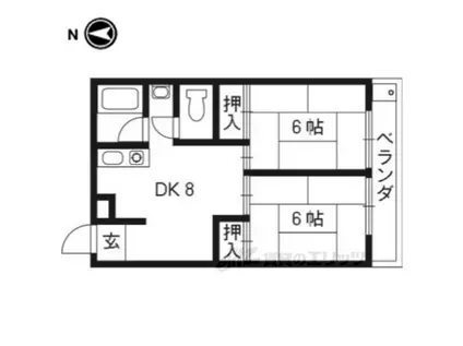 サンハイツ西ノ京(2LDK/5階)の間取り写真