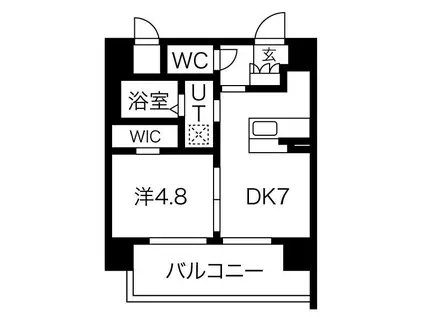 コスモリード大阪福島(1DK/15階)の間取り写真