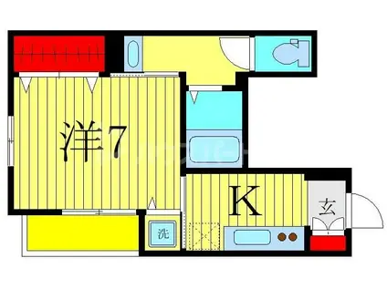 リラフォート(1K/1階)の間取り写真