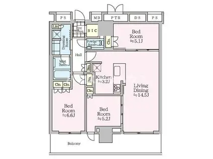 ザ・タワー十条(3LDK/27階)の間取り写真