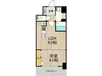 セノアタワー新大阪(1LDK/6階)の間取り写真