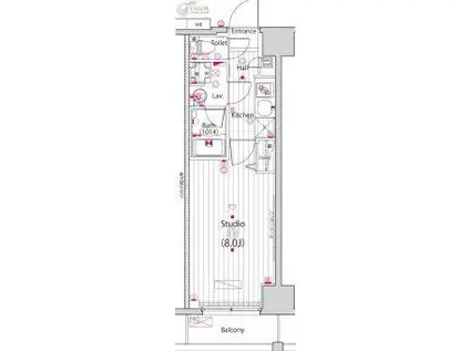 ガーラ新横浜グランドステージ(1K/9階)の間取り写真