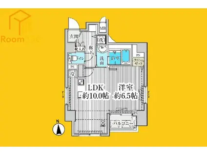 HF東中野レジデンス(1LDK/6階)の間取り写真
