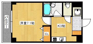 コンフォート天満川(1K/3階)の間取り写真