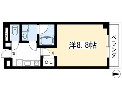 ISマンション(1K/4階)の間取り写真