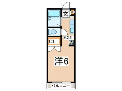 SNT横浜金沢(1K/2階)の間取り写真