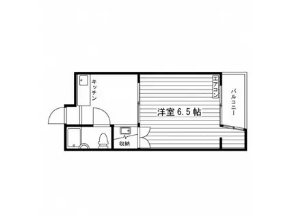 マンション洛北(1K/1階)の間取り写真