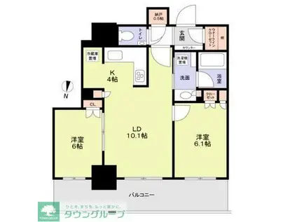 プラウドタワー金町(2LDK/15階)の間取り写真