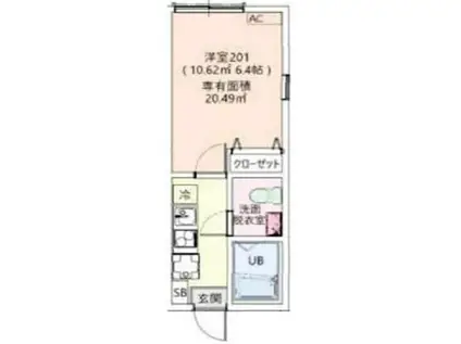 ノアズヒヨシクレスト(1K/2階)の間取り写真