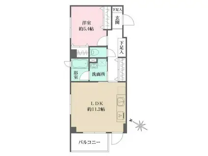 東京メトロ千代田線 代々木上原駅 徒歩7分 3階建 築6年(1LDK/2階)の間取り写真