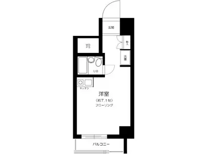ライオンズマンション板橋第2(ワンルーム/6階)の間取り写真
