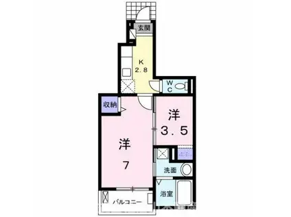 フォーエヴァー サンリッチ(1K/1階)の間取り写真