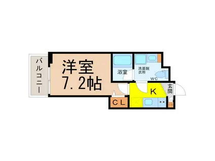 ウエストIN上前津(1K/3階)の間取り写真