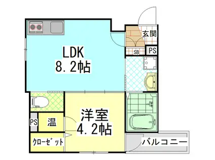 GRANCLASS八尾恩智(1LDK/3階)の間取り写真