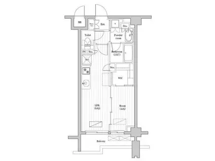 レジデンス桜新町ガーデン(1LDK/2階)の間取り写真