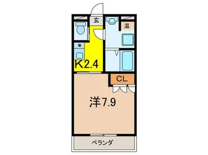聚楽荘仁川C棟(1K/3階)の間取り写真