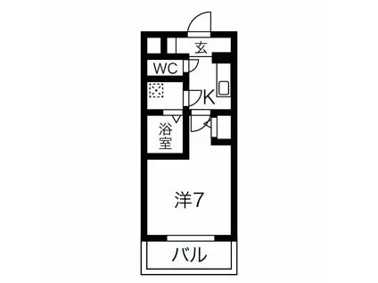 エスリード京橋グランテラス(1K/1階)の間取り写真