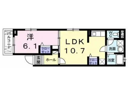 オンフォレスト白島(1LDK/2階)の間取り写真