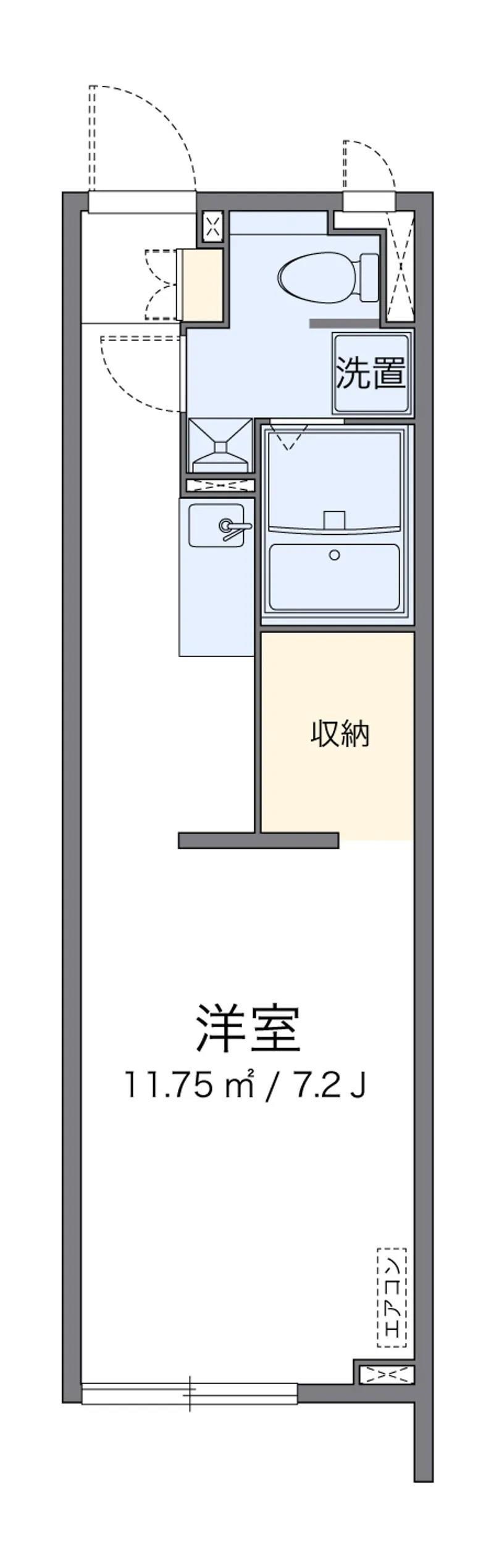 アルクソレイユ(1K/1階)の間取り写真
