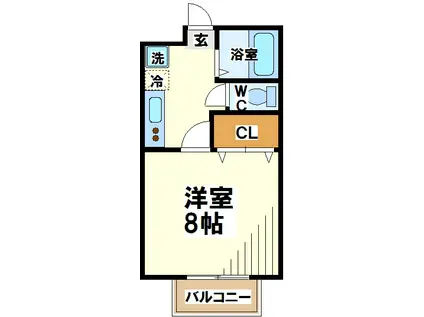 第2ハイツ星光(1K/2階)の間取り写真