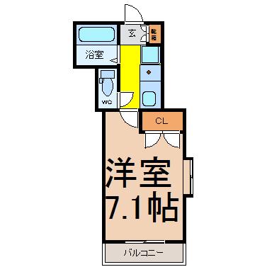 シティライフ本山(1K/2階)の間取り写真