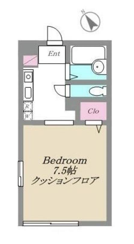 サンラインダイキュウB棟(1K/1階)の間取り写真
