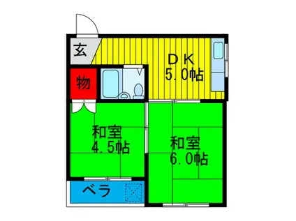 メイゾンOOEDA(2DK/3階)の間取り写真