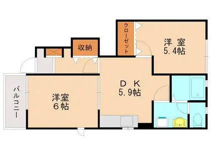 フォレスト香椎II(2LDK/1階)の間取り写真