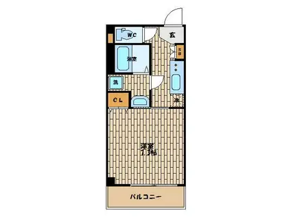 ライフフィールド福島吉野(1K/4階)の間取り写真