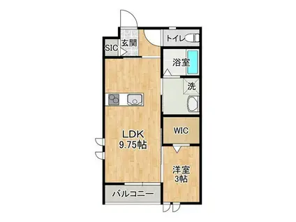 下高津アパート(1LDK/2階)の間取り写真