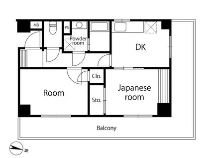 サンピア大森(2DK/4階)の間取り写真