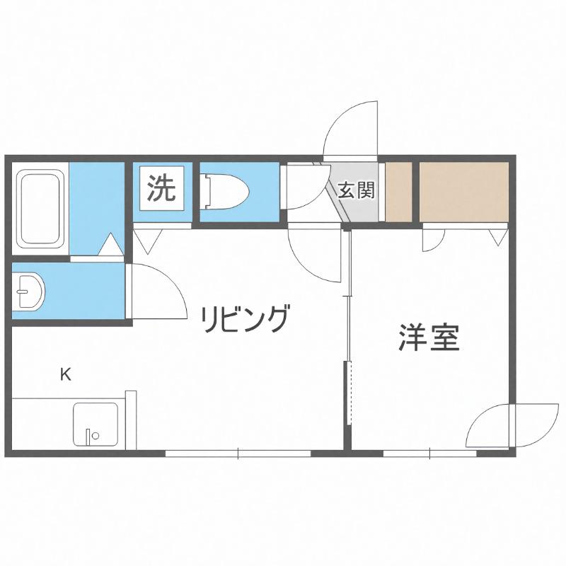 FLATS LIDO 菊水(1DK/3階)の間取り写真