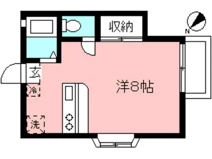 メゾンド ロミ(ワンルーム/2階)の間取り写真