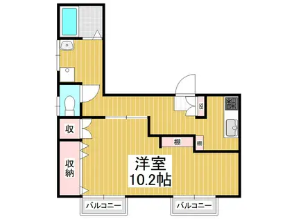 ハウス丸山(1K/2階)の間取り写真