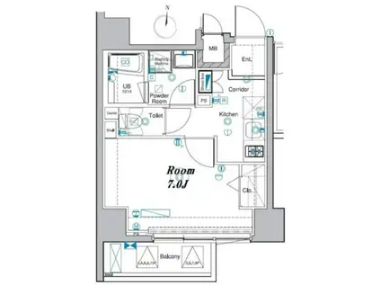 メイクスデザイン王子神谷(1K/5階)の間取り写真