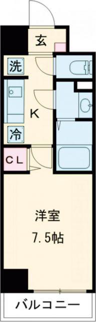 MISTRAL姫路駅前VI東駅前町(1K/6階)の間取り写真