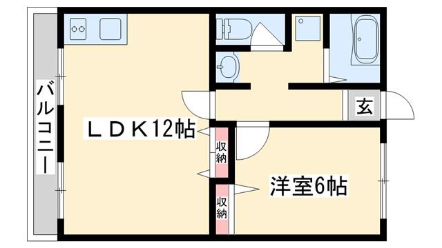 マイコーポ土山(1LDK/2階)の間取り写真