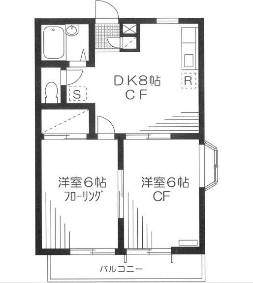 目黒コーポラス(2DK/2階)の間取り写真