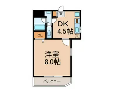 エーデルTD(1DK/2階)の間取り写真