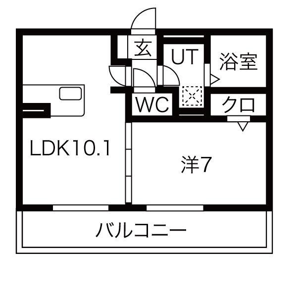 シャルムPEONY(1LDK/3階)の間取り写真