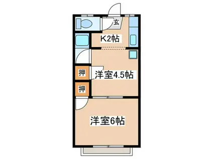 セゾンスギウラ(2K/1階)の間取り写真